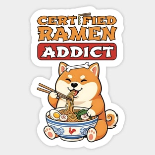 Certified Ramen Addict – Shiba Inu Sticker